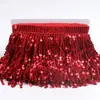 Adorno de Encaje con Flecos de Lentejuelas Coloridos de 16 cm de Ancho con Flecos de Perlas Láser Iridiscentes para Disfraces de Baile Latino, Dobladillos y Borlas para Cortinas