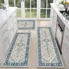 Tapetes Largos para Piso de Cocina, Resistentes a Manchas y Fáciles de Mantener, Tapetes de Piso de Terciopelo de Cristal para el Hogar, Juego de Dos Piezas, Tapetes de Entrada Resistentes al Desgaste