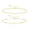 Pulsera Transfronteriza Europea y Americana de Corazón Hueco Doble Capa, Moderna y Exquisita, Estilo Minimalista, Cadena de Muñeca Sencilla para Mujeres