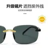 Tendencia 2025 nuevas gafas de sol sin montura con ribete para hombre, especiales para pesca, conducción, gafas de moda para fotos en la calle, venta al por mayor