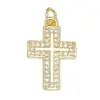 Série de pingentes de cruz microincrustados em cobre galvanizado 18K, acessórios de joias religiosas, múltiplas opções disponíveis