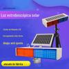 Luz de flash solar vermelha e azul de quatro peças de dupla face luz de sinalização de construção de estradas integrada com suporte móvel