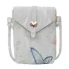 Bolsas Femininas Transfronteiriças 2025 Novas Novas Bolsa para Celular Estilo Chinês Bolsa de Ombro Bordada Bolsa Transversal de Nicho Carteira de Moedas Leve