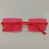 Nuevas Gafas de Sol Cuadradas Sin Montura con Degradado Oceánico Moda Europea y Americana Celebridad de Internet Estilo Callejero Gafas de Sol de Moda para Mujer