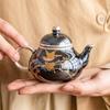 Taza de té de forma de pera con punta de ceja feliz de fábrica para té Tetera Kung Fu Tetera individual Plata 999 Lujo Ligero Juego de té de alta gama Caja de regalo