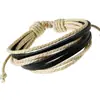 Acessórios Europeus e Americanos Mais Vendidos, Pulseiras de Couro Bovino Multicamadas Artesanais Personalizadas, Pulseiras de Mão Simples e Versáteis para Estudantes Masculinos e Femininos