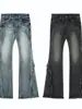 Jeans de Lana Lavado Retro Estilo Americano Y2K para Mujer Diseño Hot Girl Ajuste Delgado Adelgazante Micro-campana Pantalones Mopa