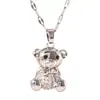 Moxi Amazon al por mayor lindo divertido incrustado circonita sintética oso colgante collar femenino moda personalidad nicho