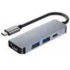Estação de Docking Oito em Um 100m Divisor Rj45 Tipo-C para Laptop para Hdtv Dock de Expansão Multifuncional