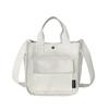 Bolsa de lona tridimensional com vários bolsos, bolsa transversal, simples, cor sólida, lancheira portátil, bolsa feminina de grande capacidade