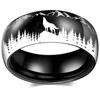 Novo anel masculino 8mm Timberwolf de aço titânio explosões quentes transfronteiriço fornecimento de fabricantes atacado de comércio exterior aço inoxidável