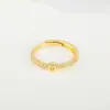 Anillo de apertura ajustable de cobre con incrustaciones de circonita, 26 letras del alfabeto inglés, joyería de moda de alto nivel y temperamento, para cruzar fronteras