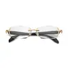 Nuevas Gafas de Lectura Anti Luz Azul para Hombres de Mediana Edad, Gafas Metálicas Recortadas Transfronterizas, Gafas de Alta Definición Sin Marco Ultraclaras C