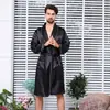 Roupão de Dormir Masculino Luxuoso de Seda, Robe de Banho Estilo Kimono de Manga Longa Fino para o Verão, Leve, Tamanho Grande, Macio e Respirável para Dormir em Casa