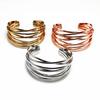 Pulsera Metálica de Cruz Europea y Americana de Apertura Multicapa Personalidad Exagerada Pulsera de Alta Gama Moda Lujo Ligero Pulsera Elegante