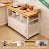 Armário Estante de Armazenamento Multifuncional de Cozinha de Chão Mesa de Corte Bancada Multicamadas Forno de Micro-ondas Doméstico Armário Lateral de Parede