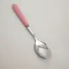 Cuchara para revolver café al por mayor de fábrica, cubertería de cerámica para uso doméstico en supermercado, cuchillo, tenedor y cuchara, esmalte de color perla, duradero