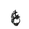Anillo Hueco de Estrella Retro Tallado Sol Luna Estrella Regalo para Estudiante Comercio Exterior Europeo y Americano Plata Tailandesa Flores Talladas