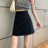 2024 Nuevo Estilo de Verano Traje Pequeño Falda Corta A-Line Cubre Caderas Cintura Alta para Mujer Antiexposición Negro Adelgazante