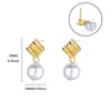 Moda Transfronteriza Elegantes Pendientes de Mariposa de Acero Inoxidable Geométricos Elegantes con Perlas Estilo Trendy Ins Pendientes de Diseño Personalizado