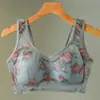 Sujetador Delgado para Mujeres de Mediana Edad y Mayores Sin Aros Malla Estampada Estilo Chaleco Sin Broches Cómodo Ropa Interior Trasera Sujetador para Mujer