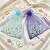Bolsa de Almacenamiento para Joyería de Gasa Transparente, Saquito de Regalo, Bolsa de Gasa con Cordón para Regalo de Aromaterapia, Personalizable con Logo, Bolsita de Organza con Cordón