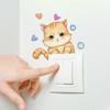 MS2467 Pegatinas de pared con dibujos de animales, gatitos, cuatro formas, para interruptores, decoración de sala de estar, autoadhesivas