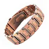 Pulsera antigua de cobre rojo más vendida transfronteriza con cierre de reloj, moda vintage finamente tallada en forma de cruz, joyería magnética completa para parejas al por mayor