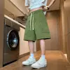 Pantalones Cortos Casuales de Moda Trendy para Hombre de Verano, Pantalones de Cinco Puntos Transpirables con Sensación de Hielo para Hombre, Corte Recto, Color Sólido, Versátiles, Corte Holgado