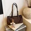 Bolsa Casual Elegante Simples Estilo Coreano 2025 Nova Moda Bolsa de Ombro para o Dia a Dia Grande Capacidade Cor Pura Bolsa Messenger de Axila