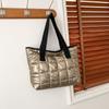 Color Brillante Moda Popular Gran Capacidad Algodón Abrigo Bolso Tote Bolso de Mujer Invierno Casual Combinable Bolso de Hombro Sobaco