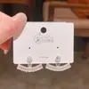 Agulha de Prata Estilo Elegante Geométrico com Incrustação de Diamante Formato de Leque Brincos de Tarraxa de Zircônia da Moda Sensação de Alto Padrão Luxo Leve Simples Brinco para o Dia a Dia Joia