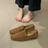Versión de piel de oveja~Mocasines retro elegantes para mujer, adecuados para ir al trabajo, únicos y cómodos, adelgazantes con diseño de hebilla de cinturón, zapatos de tacón bajo de corte bajo