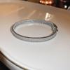 Pulseira Geométrica de Aço Inoxidável Transfronteiriça Totalmente Cravejada com Diamantes Estilo Minimalista de Nicho Joia Versátil de Luxo Leve para Mulheres