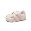 Zapatos de Velcro Gruesos para Niñas Estilo Coreano Versátiles de Lunares Deportivos Casuales Blancos con Punta de Concha Otoño Niños Medianos