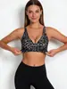 Sujetador Push-Up con Estampado de Leopardo Europeo y Americano Transfronterizo Sin Aros, Copa Integrada, Lencería Seamless de Escote Profundo en V