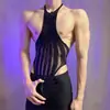Lencería Sexy Lobe, Lencería Uniforme Sexy Ajustada de una Pieza, Malla Transparente Calada sin Espalda con Cuellohalter Nuevo Estilo Ropa de Red
