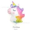 Globo de aluminio con diseño de unicornio 3D de dibujos animados, ideal como decoración para fiestas de cumpleaños infantiles.