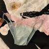 Ropa Interior Sexy de Encaje Caliente para Mujer, Delgada, Sin Marcas, Cruzada Hueca, Pure Spice Girls, Entrepierna de Algodón Puro, Calzones de Cadera