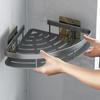 Estante de Almacenamiento Rectangular de Acero al Carbono para Baño, Estante de Almacenamiento para Esquina de Baño sin Perforaciones, Repisa de Almacenamiento para Inodoro, Baño, Colgante de Pared