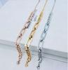Collar de acero de titanio de tendencia europea y americana para la industria pesada, collar hueco geométrico, pulsera, cadena de camiseta a juego, cadena con sentido de nicho.