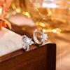 Aretes de Plata Esterlina S925 Estrella Zircón para Mujer Lujo Ligero Europeo y Americano INS Estrella de Cinco Puntas Sentido Avanzado Poste para la Oreja Aro para la Oreja Hebilla para la Oreja