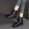 Botines Planos de Estilo Étnico Retro Otoño/Invierno para Mujer 2026 Nueva Moda Suela Suave Versátiles Cómodos Punta Redonda Botas para Madre