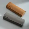 Fabricante de Estojo Personalizado para Óculos Atacado Estojo para Óculos de Miopia e Leitura Ferro Artesanal Grão de Madeira Abertura Pequena Estoque Pronto Fornecimento