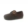 Gu Yun2026 Otoño/Invierno Nuevos Birkenstocks de Lana para Mujer Mary Janes de Hebilla Única Mocasines de Moda para Mujer