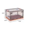 Caja Plegable para Libros Hogar Plástico Ropa Juguetes Estudiantes Organizar Caja de Libros Frontal Abierta Caja de Almacenamiento Transparente