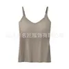 Camisola Larga Simple Sin Costuras de Seda Helada de Verano Chaleco Ropa Interior al por Mayor Taza de Aire Fija Ropa Exterior para Mujer Capa Base