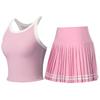 Nuevo Traje de Tenis de Moda Una Pieza Camisola Falda Plisada Color de Contraste Ropa Deportiva de Yoga Fitness al por Mayor