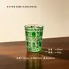 Vaso Grueso de Whiskey a Cuadros de Alta Gama, Estilo Retro de Lujo Ligero, Vaso de Licor de Patrón de Rejilla Hecho a Mano de Nicho