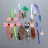 Fábrica de suministros para mascotas transfronteriza felpa pequeño insecto palo para gatos cabeza de repuesto DIY auto-hi juguetes para gatos
